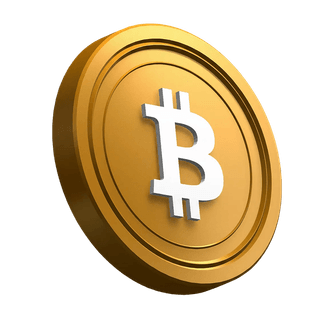 Moneta Bitcoin BTC przechylona jako wizualny element w sekcji hero